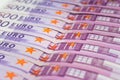 Stack of cash money - 500 euro bills macro Royalty Free Stock Photo