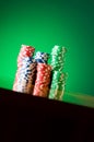 Stack of casino chips against background Royalty Free Stock Photo