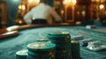 The Stack of Casino Chips.AI generated image Royalty Free Stock Photo