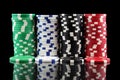 Stack of casino gambling chips Royalty Free Stock Photo