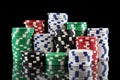 Stack of casino gambling chips Royalty Free Stock Photo