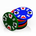 A stack of Casino poker chips