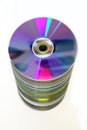 Stack of CDs and DVDs Royalty Free Stock Photo