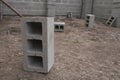 Stack of cement blocks at the construction site Royalty Free Stock Photo