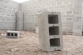 Stack of cement blocks at the construction site Royalty Free Stock Photo