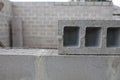 Stack of cement blocks at the construction site.