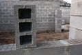 Stack of cement blocks at the construction site. cinder blocks background. Royalty Free Stock Photo