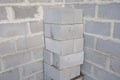 Stack of cement blocks at the construction site. cinder blocks background. Royalty Free Stock Photo