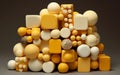 A Stack of Ceramic Beads in Shades of Yellow and Tan.ai