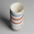 A stack of ceramic cups arranged Royalty Free Stock Photo