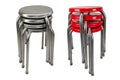 Stack chairs stainless on white background