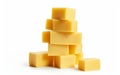 A Stack of Cheese Cubes Royalty Free Stock Photo