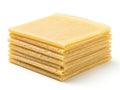 Stack of cheese slices isolated on white background Royalty Free Stock Photo