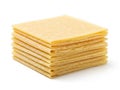 Stack of cheese slices isolated on white background Royalty Free Stock Photo