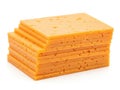 Stack of cheese slices isolated on white background Royalty Free Stock Photo