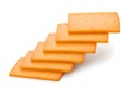 Stack of cheese slices isolated on white Royalty Free Stock Photo