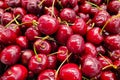 Stack of cherries on a market stall Royalty Free Stock Photo