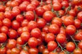 Stack of cherry tomatoes on a market stall Royalty Free Stock Photo
