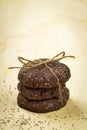 Stack of chia seed chocolate cookies Royalty Free Stock Photo