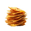 stack of chili tortilla chips isolated