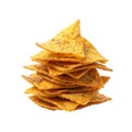 stack of chili tortilla chips isolated