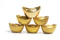 Stack of Chinese Gold Ingots Royalty Free Stock Photo