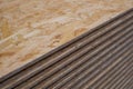 Stack chipboard planks , plywood osb panels