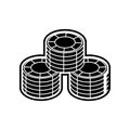 stack of chips in the casino icon. Element of Casino for mobile concept and web apps icon. Glyph, flat icon for website design and Royalty Free Stock Photo