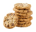 Stack of chocolate chunk crispy cookie Royalty Free Stock Photo