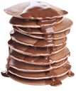 Stack of Chocolate Pancakes Dripping with Melted Chocolate Syrup image photo Royalty Free Stock Photo