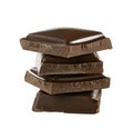 Stack of chocolate pieces