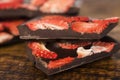 Stack of chocolate slices with strawberry Royalty Free Stock Photo
