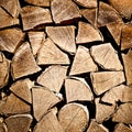 Stack of chopped fire wood Royalty Free Stock Photo