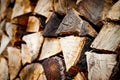 Stack of chopped fire wood Royalty Free Stock Photo