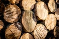Stack of chopped fire wood Royalty Free Stock Photo