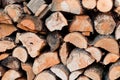 Stack of chopped firewoods prepared for winter Royalty Free Stock Photo