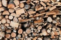 Stack of chopped firewoods prepared for winter Royalty Free Stock Photo