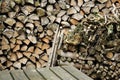 Stack of chopped wood-logs Royalty Free Stock Photo