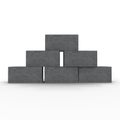 Stack of Cinder Block Bricks isolated on white. 3D illustration Royalty Free Stock Photo