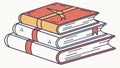 Stack of Classic Books with Bookmark, Symbol of Knowledge and Education, vector design Generative AI Royalty Free Stock Photo