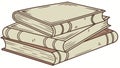 Stack of Classic Books, Knowledge and Education Symbol, Literary Theme, vector design Generative AI Royalty Free Stock Photo