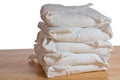 Stack of classical square white cloth diapers Royalty Free Stock Photo