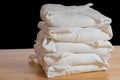 Stack of classical square white cloth diapers Royalty Free Stock Photo