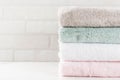 Stack clean bath towels