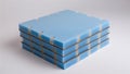 Stack of clean foam tiles interlocked, solid color with no texture, centered on white Royalty Free Stock Photo