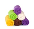 Stack of clean fresh towels isolated