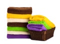 Stack of clean fresh towels isolated Royalty Free Stock Photo