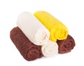 Stack of clean fresh towels isolated Royalty Free Stock Photo