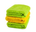 Stack of clean fresh towels isolated Royalty Free Stock Photo