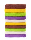 Stack of clean fresh towels isolated Royalty Free Stock Photo